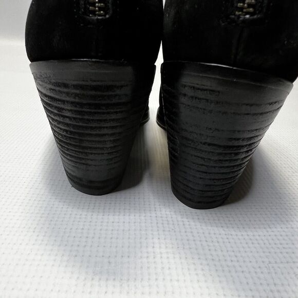 Eileen Fisher James Black Sandals Size 9.5 Strappy Nubuck Block Shoeties - Picture 5 of 13